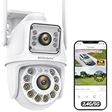 BOAVISION 5G/2.4G WiFi Outdoor Security Camera, Wireless PTZ Dual Lens, 360° View, AI Human Tracking, Color Night Vision, 24/7 Recording, Two-Way Audio, Cloud & SD Card Storage