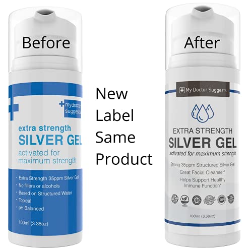 Structured Colloidal Silver Gel For Burns And Wounds - Cooling Silver Extra Strength 35Ppm Silver Gel #TOP1