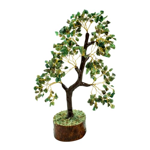 Image of Green Aventurine Crystal Tree (300 Beads) | 9-10 Inch Good Luck Showpiece for Home Decor | Gemstone Bonsai Money Tree for Wealth, Good Luck & Positive Energy |Gift Item