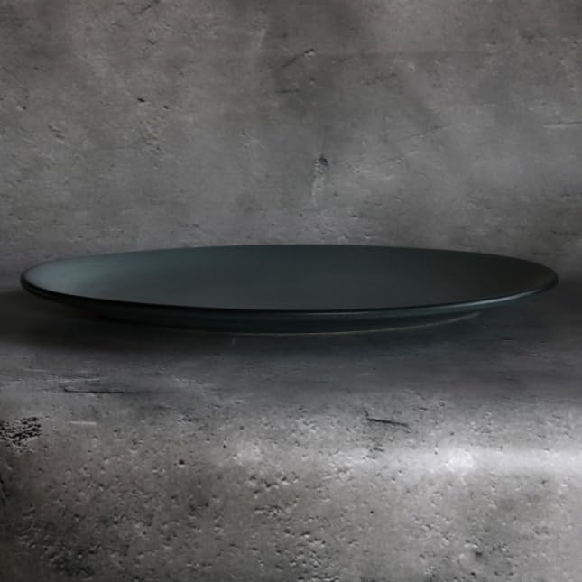 Amazon.co.jp: ANFORA マットグレイ オーバルプレート 38cm