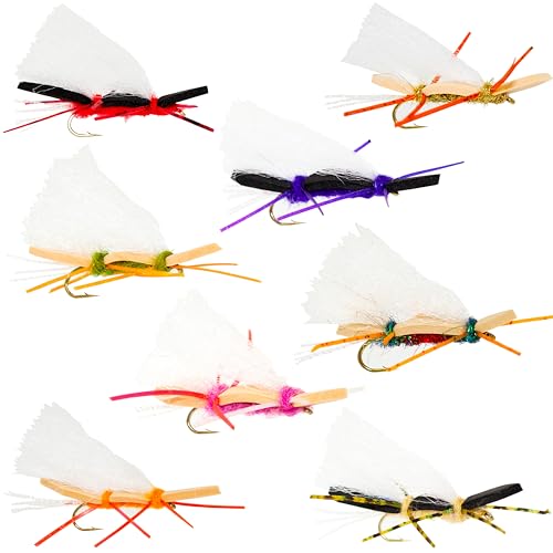 16 Chubby Chernobyl Ant Fly Fishing Flies Kit Fly Assortment Trout Bass Pike Baitfish Fishing Dry/Wet Flies, Nymphs, Streamers, Popper