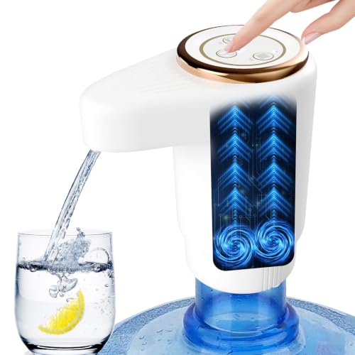EASYSPEED Dispensador de Agua con 1 Adaptador, Carga Micro USB Bateria 1200 mha, extraíble y Conveniente para Usar en Agua embotellada (025-Blanco)