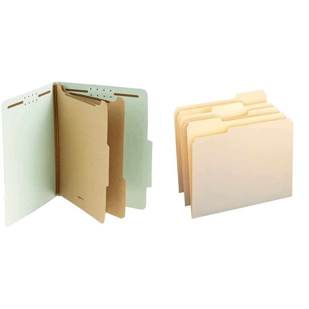 Buy Amazon Basics Pressboard Classification File Folder, 2 Dividers, 2