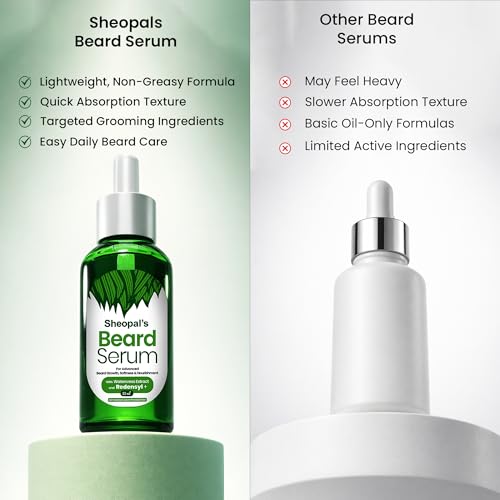 Image of Sheopals Beard Growth Serum for Men with 3X Redensyl - Fast Beard Growth Serum for Thicker, Fuller & Patchy Beard - Fills Beard Patches & Boosts Growth | Ultra-Light & Quick Absorbing - 35ml (3packs)