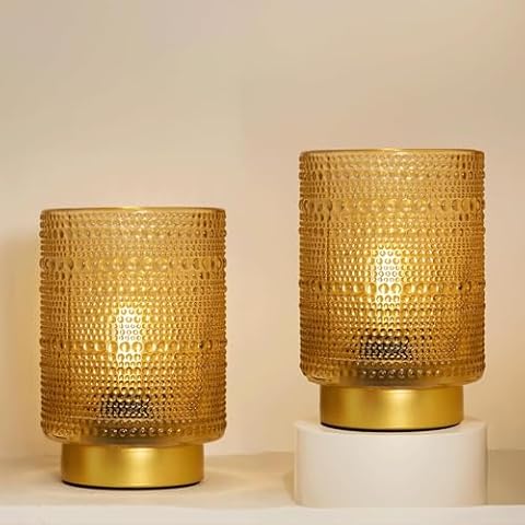 ULAROOM 2 Pack Battery Operated Lamp with Timer, Cordless Table Lamps Bubble Design for Home Decor, Portable Small Lamp for Room Decorative Living Room Bedroom Cover