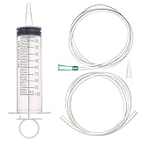 SHAOTONG 100ml Syringe with 40 Inch Tube and Tip Adapter, for Feeding Pets, Liquid Refilling, Drawing Oil Fluid