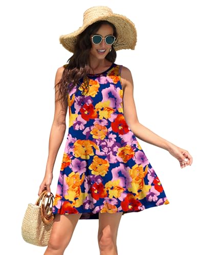Image of WEACZZY Women Summer Casual Swing T Shirt Dresses Beach Cover up Loose Dress