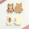 50pcs Caroon Beige Coffee Bear Resin Cabochon Flatbacks Fit Phone Decor Parts Scrapbooking Craft DIY Hair Bows Accessories #4
