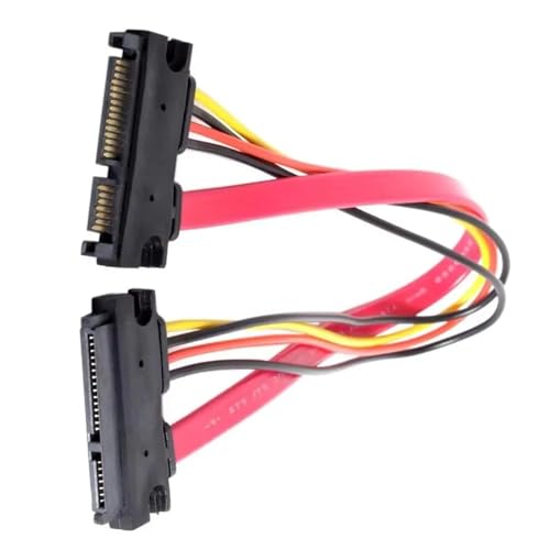 Cable Extensión SATA 22 Pin Macho a Hembra 0.5m Rojo miniatura 2