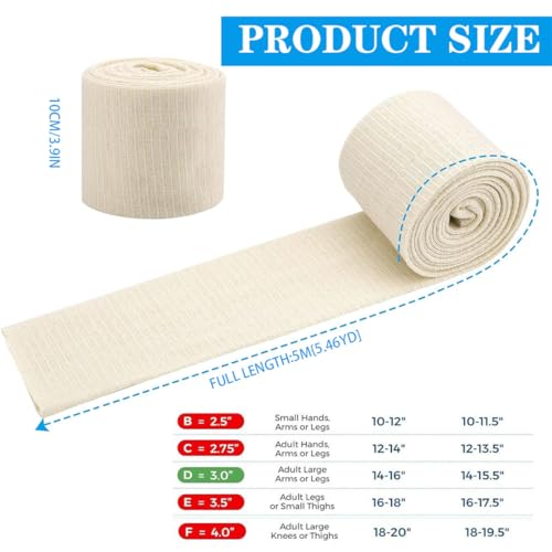 elasticated tubular support bandage cotton stockinette tubing size f reusable compression sport bandage roll for arm leg knee 39 inch x 546 yard