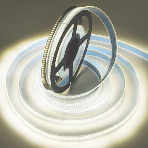 Image of SUYOOULIN LED Strip Lights, 16.4ft Dimmable DC 12V SMD 2025 Double Rows 3120 LEDs 65000LM Super Bright LED Ribbon Strip, Tube Waterproof IP67 for Home Party Decoration (Neutral White 4500K)