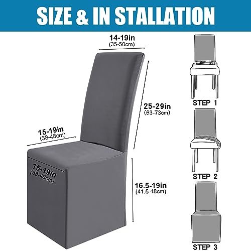Smiry Waterproof Long Dining Chair Covers, Soft Stretch Dining Chair Slipcovers thumb #5
