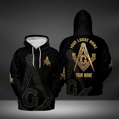 Freemason Black Gold Personalized Custom Short Sleeve Polo Shirt for Men - Customize Name, Lodge Name and Number - Freemasonry 3D All Over Print4