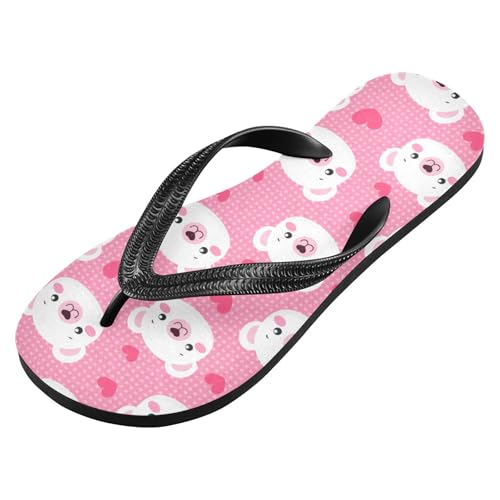 Burbuja White Bear Faces Flip Flops for Women Men, Soft Thong Sandals Rubber Slippers for Pool Beach Essentials2