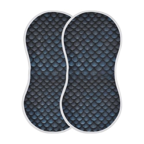 Muslin Burp Cloth for Baby 2PCS Dark Dragon Scales Super Absorbent Burping Cloths, Bibs for Newborn Boys Girls