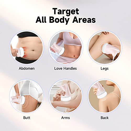 Qusado Cellulite Massager Electric, Body Sculpting Massager Cellulite Remover Machine With 4 Massage Heads And 3 Skin Friendly Washable Pads, Beauty Sculpt Massager For Belly Legs Butt Arms-Pink #TOP3