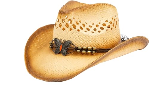 TOVOSO Straw Cowboy Hat with Shape-It Brim