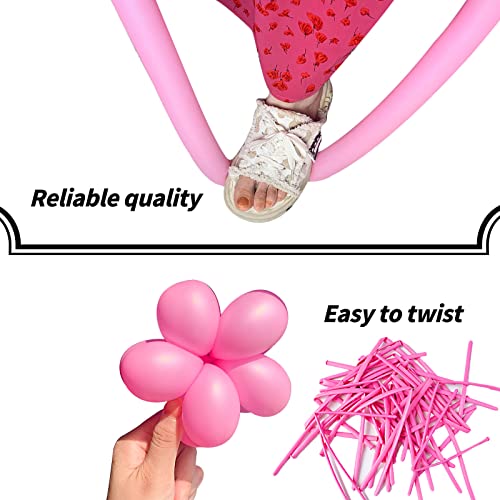 Image of Pink 260 Long Skinny Twisting Animal Balloons, Rainbow Balloons for Animal Shapes Carnival Festival Party Supplies 100pcs