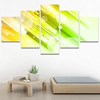 SIGNWIN 5 Panel Canvas Wall Art Modern Art Contemporary Dramatic Geometric Mixed Media Multicolor Patterns for Home Decorations Ready to Hang - 60
