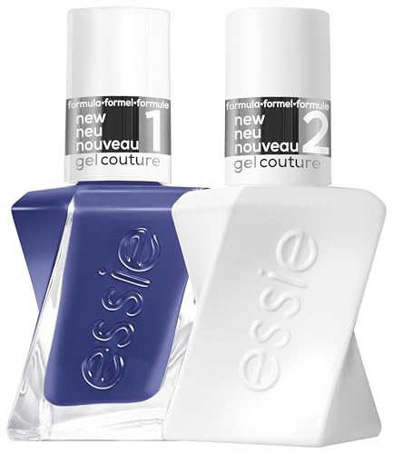 essie Gel Couture Nagellack, glänzendes Finish, ohne UV-Licht, 552 statement peace, Blau, 13,5 ml + essie Gel Couture Top Coat, glänzendes Finish, ohne UV-Licht, 00 top coat, Transparent, 13,5 ml