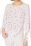 NINE WEST Women's Polka DOT Print Blouse, Ivory/Rosebud Multi, S
