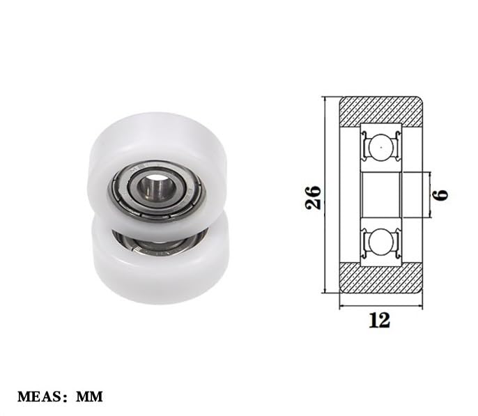 Rodamiento POM BS62626-12 polea de nailon resistente para guías 2