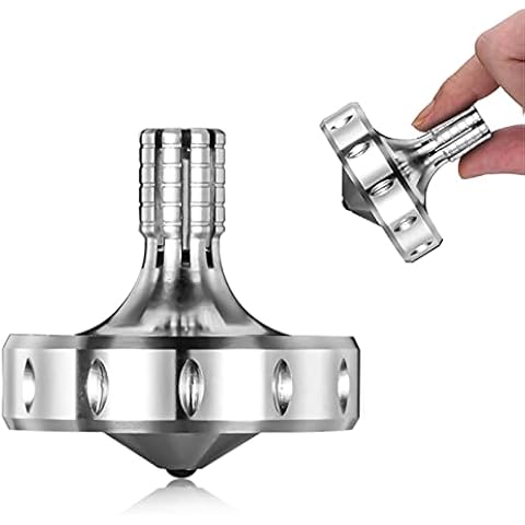LOQATIDIS Precision Metal Spinning Top, Perfectly Balanced, Spin Smooth, Long Rotation Time, Easily Over 10 Minutes, Portable EDC Toy (Silver) Cover