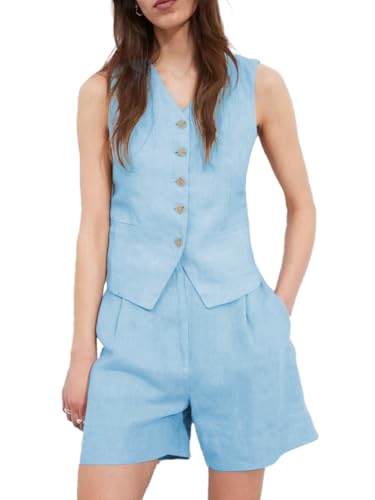 Mi Bo Tong Women's 2 Piece Suit Pants Set Business Casual Vest Short Pant Suits Cool Daily Life Outfits
