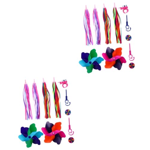 Sosoport 2 Sätze Fahrrad Streamer Kunststoff Kind Windmühlen Autoklingel