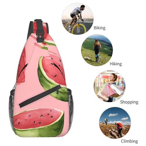 Red Watermelon Multi Functional Adjustable Single Shoulder Crossbody Bag,Casual Chest Bag, Suitable For Daily Travel,Unisex 6