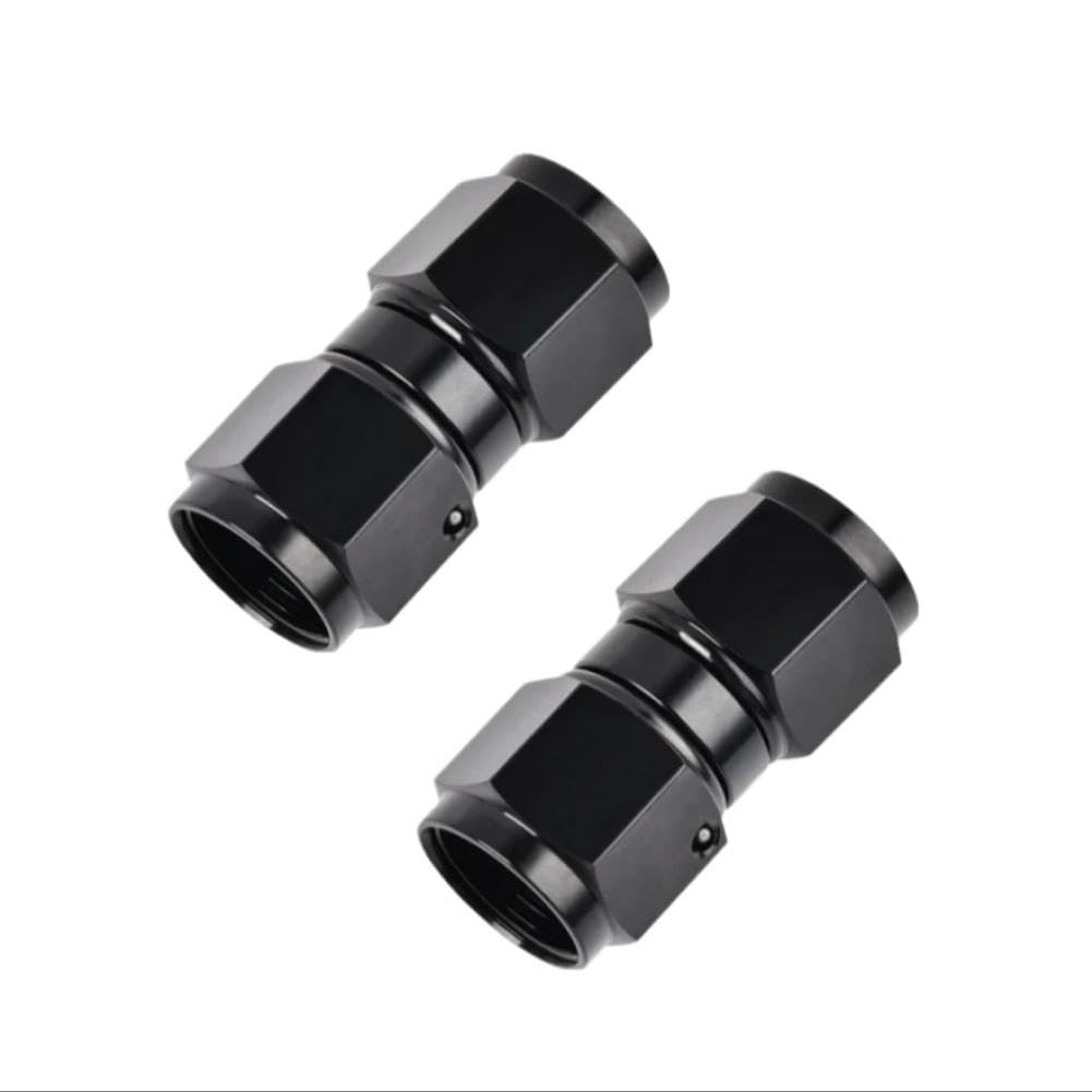 Raccord Union Femelle Pivotant 0 Degré AN12 Vers AN12 En Aluminium Noir Pour Ligne De Refroidissement Modification Turbo Lot De 2