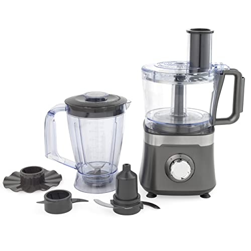 Salter EK5115GUNMETAL 2-In-1 Food Processor and Blender - 800W, 1.5L Bowl, 1.4L Blender Jug,...