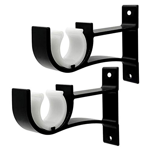 Gudui - Soportes para barra de cortina (negro, 2 agujeros individuales) Cover