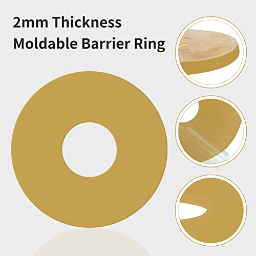 10Pcs 2mm Ostomy Barrier Rings, Moldable Ostomy Rings, Hydrocolloid Skin Extender Rings for Colostomy Bags,Sting-Free Ostomy Supplies