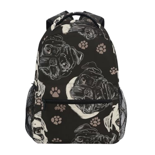 Sac à dos scolaire carlin confortable pour soulager le dos