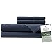 Hotel Sheets Direct 100% Bamboo Bed Sheet Set - Soft as Silk - 4 Pieces Fitted Sheet, Flat Sheet, and 2 Standard Queen Size Pillowcases - Oeko Tex Certified (Queen, Navy Blue)