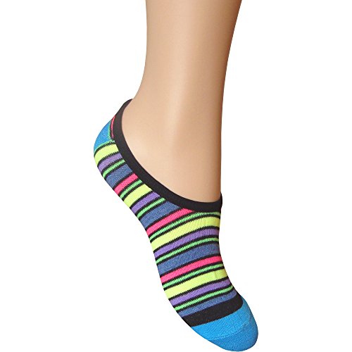 TeddyT's - Calcetines cortos - para mujer Neon Stripes