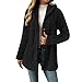 Winter Coats for Women Fleece Open Front Sweater Jacket Fuzzy Button Down Cardigan Sweater Cable Knit Soft Jacket Black