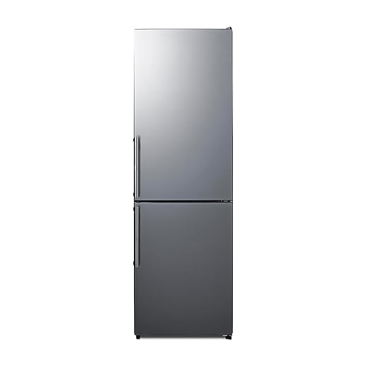 Summit Appliance FFBF235PL 24" Wide Bottom Freezer Refrigerator, Energy Star, LED Lighting, Stainless Steel (RHD)