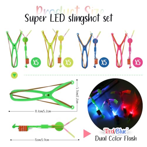 20 Stück LED Leuchtspielzeug Partyartikel, Leuchtspielzeug Schleuder, Fliegendes Spielzeug Party Set, Led licht nacht Hubschrauber, Led Springendes Spielzeug für Kinder, Mitgebsel Kindergeburtstag