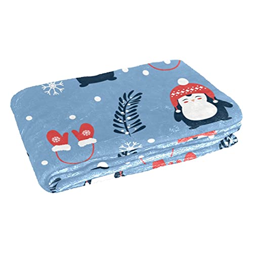 Couverture pingouin de Noël plaid doux chaud haute densité 150x100cm - 3