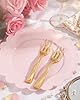 LIYH 200 Pcs Pink Dessert Plates Disposable Pink Plastic Plates and Forks 7.5" Plastic Plate,Baby Shower Plate Set Suitable for Weddings Bridal Showers 100 Cake-Plates and 100 Forks #1