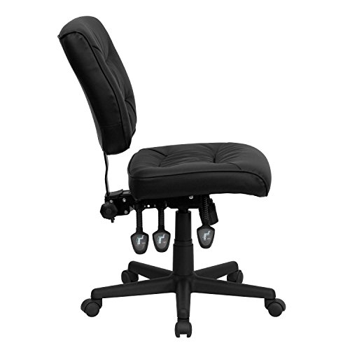 Flash Furniture Mid-Back Black Leathersoft Multifunction Swivel Ergonomic Task Office Chair #TOP7