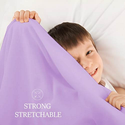 Image of Sensory Bed Sheet for Deep Pressure Therapy - Spandex Bed Sheet - Sensory Compression Blanket for ADHD, Autism - Breathable & Hypoallergenic, Lila, Full Size