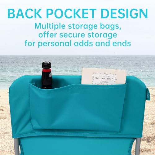 Image of #WEJOY Folding Beach Chairs for Adults, High Back Lightweight for Camp Lawn