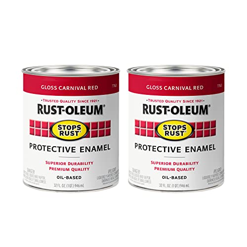 Image of Rust-Oleum Stops Rust Brush On Protective Enamel Paint, Gloss Carnival Red