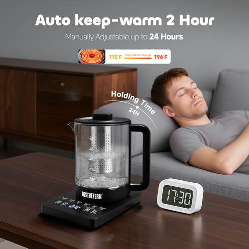 Tetera eléctrica con infusor y control de temperatura 1.5L miniatura 4