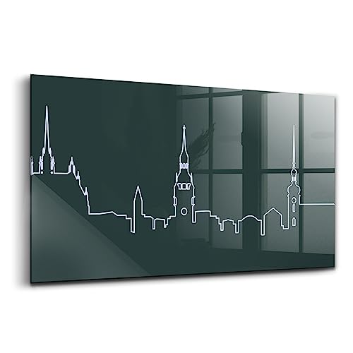 Peinture sur verre ville de Brno 120x60cm deco bureau
