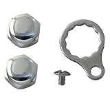 ZRM&E 4IN1 Rustproof Fishing Reel Left/Right Handle Locking Plate Screw M8 Nuts Caps Repair Parts for Baitcasting Reels (1 x Screw + 2 x Nut Cap + 1 x Locking Plate)