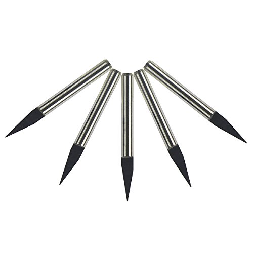 Carbide Engraving Bits, EnPoint High-precision Carbide Sharp Standard Conical Metal V-Bits 3.175mm 1/8 Inch Shank 20 Degree 0.1mm Tip Dia V-Shaped PCB Engraving Bits for Wood Acrylic Copper Aluminum